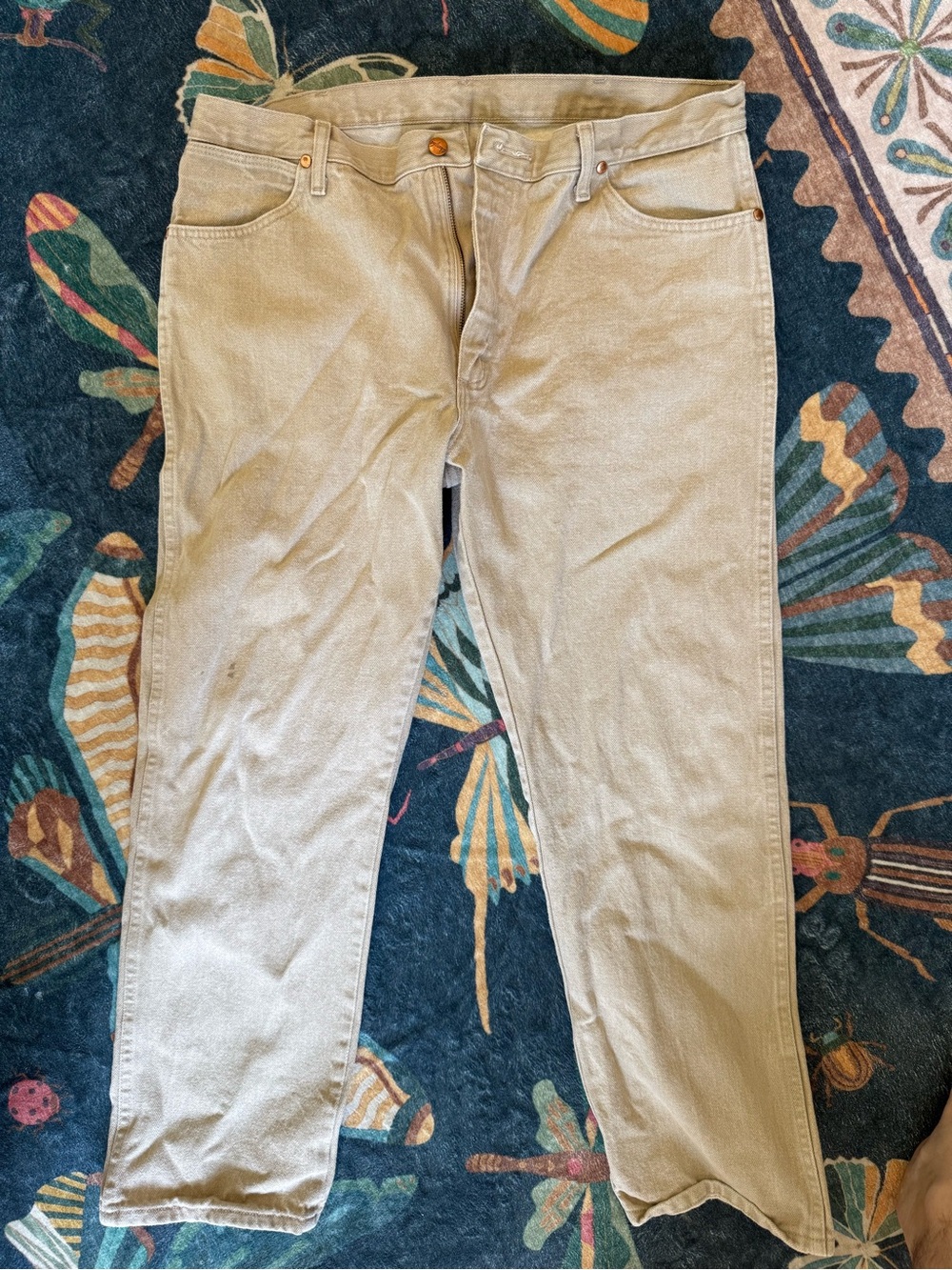 Wrangler Men's Cowboy cut khaki color jeans